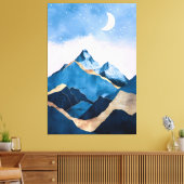 Golden Celestial Peaks Waterverf Canvas Afdruk (Insitu (Woonkamer))