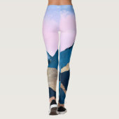 Golden Celestial Peaks Waterverf Leggings (Achterkant)