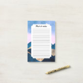 Golden Celestial Peaks Waterverf Post-it® Notes (Op bureau)