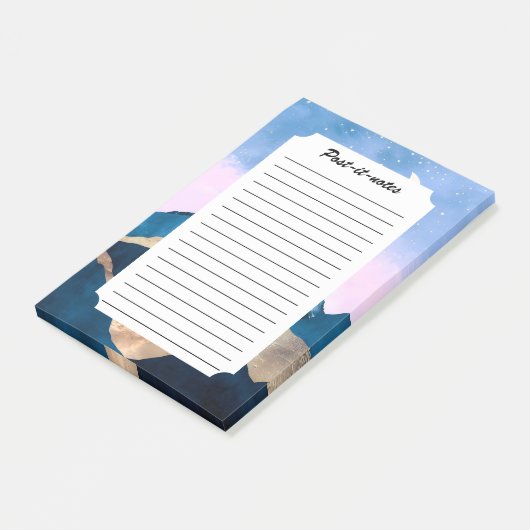 Golden Celestial Peaks Waterverf Post-it® Notes (Schuin)