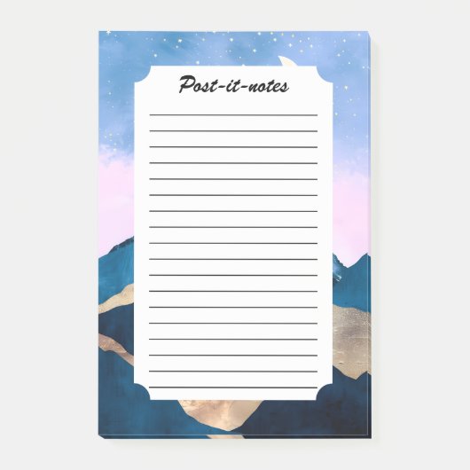 Golden Celestial Peaks Waterverf Post-it® Notes (Voorkant)