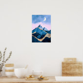 Golden Celestial Peaks Waterverf Poster (Keuken)