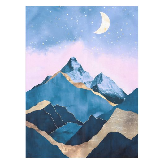 Golden Celestial Peaks Waterverf Tafelkleed (Voorkant)