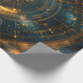 Golden Celestial Star Map Cadeaupapier (Hoek)