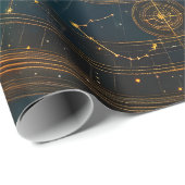 Golden Celestial Star Map Cadeaupapier (Rol Hoek)