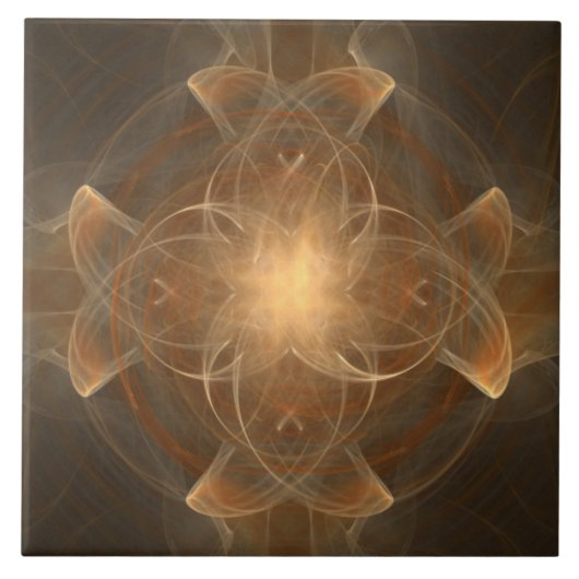 Golden Celitc Cross Pattern Ceramic Tile Tegeltje (Voorkant)