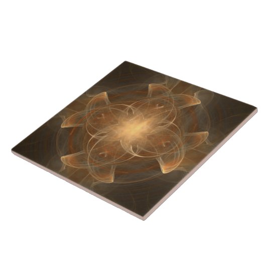 Golden Celitc Cross Pattern Ceramic Tile Tegeltje (Zijkant)