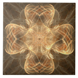 Golden Celtic Cross II Pattern Ceramic Tegel Tegeltje