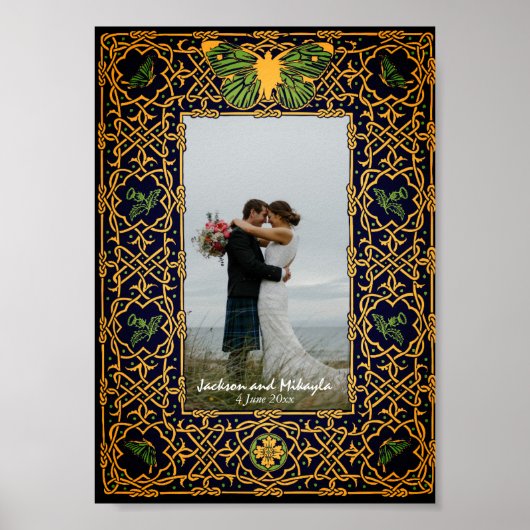 Golden Celtic Knot Lijst Poster (Voorkant)
