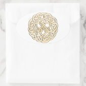 Golden Celtic Knot Ovale Sticker (Tas)