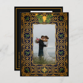 Golden Celtic Knot Save the Date Notice Post Aankondigingskaart