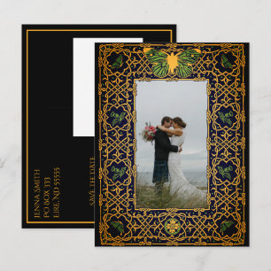 Golden Celtic Knot Save the Date Notice Post Aankondigingskaart