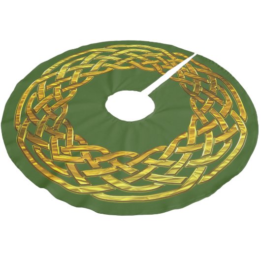 Golden Celtic Knot Tree Skirt Kerstboom Rok (Gekanteld)