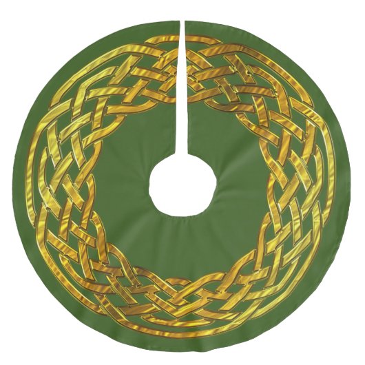 Golden Celtic Knot Tree Skirt Kerstboom Rok (Voorkant)