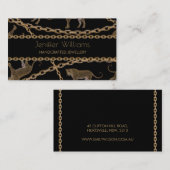 Golden chain glamour leopard cheetah bus visitekaartje (Voorkant / Achterkant)