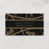 Golden chain glamour leopard cheetah bus visitekaartje (Voorkant)