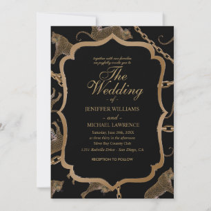 Golden chain glamour leopard cheetah kaart