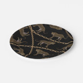 Golden chain glamour leopard cheetah papieren bordje (Gekanteld)