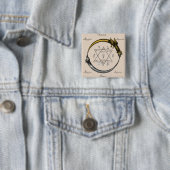 Golden chain of Homer Vierkante Button 5,1 Cm (In situ)