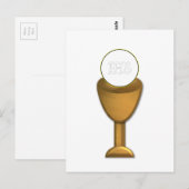 Golden Chalice en Host - Heilige Communie Briefkaart (Voorkant / Achterkant)