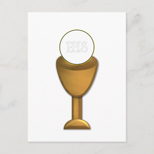 Golden Chalice en Host - Heilige Communie Briefkaart (Voorkant)