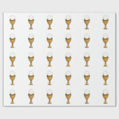 Golden Chalice en Host - Heilige Communie Cadeaupapier (Vlak)