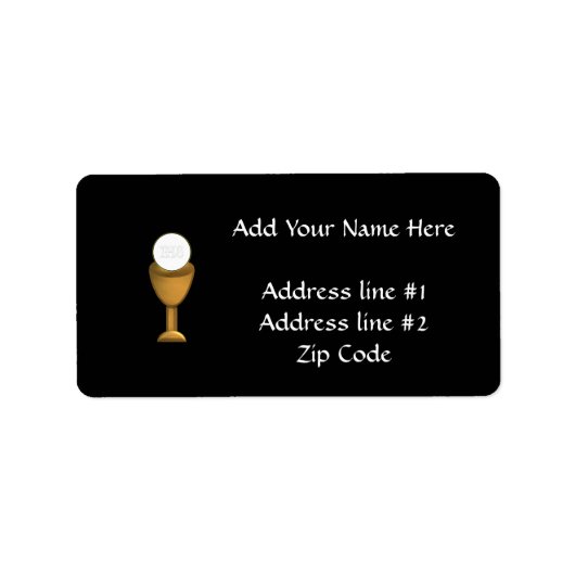 Golden Chalice en Host - Heilige Communie Etiket (Voorkant)