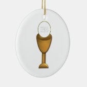 Golden Chalice en Host - Heilige Communie Keramisch Ornament (Rechts)