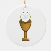 Golden Chalice en Host - Heilige Communie Keramisch Ornament (Achterkant)