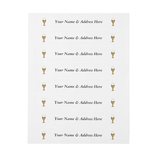 Golden Chalice en Host - Heilige Communie Omwikkelbaar Adreslabel (Vel)