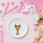 Golden Chalice en Host - Heilige Communie Papieren Bordje (Feest)
