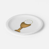 Golden Chalice en Host - Heilige Communie Papieren Bordje (Gekanteld)