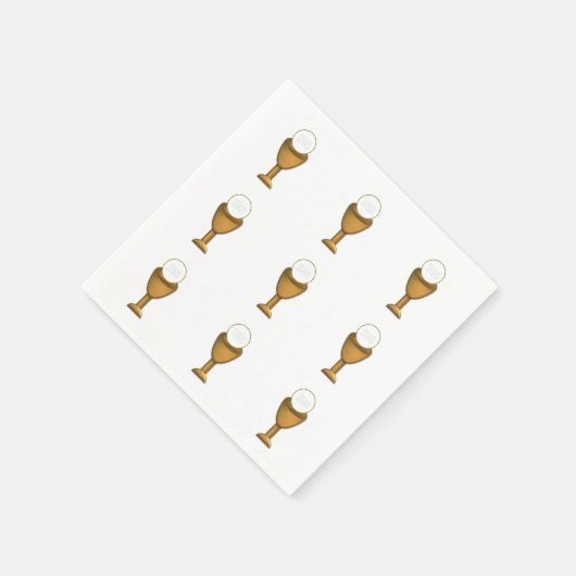 Golden Chalice en Host - Heilige Communie Servetten (Hoek)