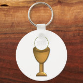 Golden Chalice en Host - Heilige Communie Sleutelhanger (Voorkant)