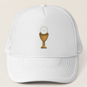 Golden Chalice en Host - Heilige Communie Trucker Pet