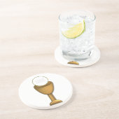 Golden Chalice en Host - Heilige Communie Zandsteen Onderzetter (Zijkant)