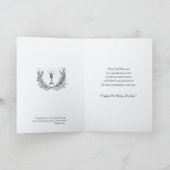 Golden Chalice & White Roses Priest Birthday  Kaart (Binnen)