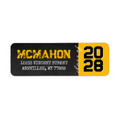 Golden Chalkboard Afstuderen retouradres Etiket (Voorkant)