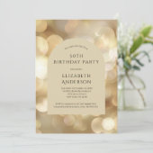 Golden Champagne Bokeh Arch 50th Birthday Kaart (Staand voorkant)