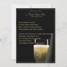 Golden Champagne Celebrations New Years Eve Kaart