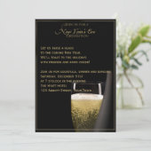 Golden Champagne Celebrations New Years Eve Kaart (Staand voorkant)