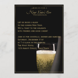 Golden Champagne Celebrations New Years Eve Kaart