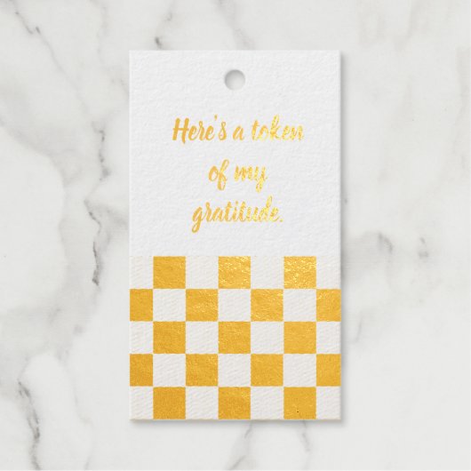 Golden Checkered “Thank You” Tag  (Voorkant)