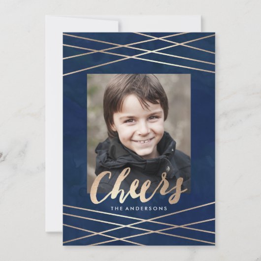 Golden Cheer | Kerst Foto Kaart (Voorkant)