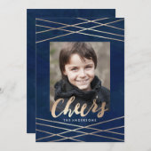 Golden Cheer | Kerst Fotokaart Feestdagenkaart (Voorkant / Achterkant)