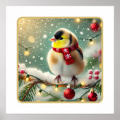 Golden Cheer: US-Goldfinch's feestelijke kerst Poster (Voorkant)