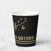 Golden Cheers Festive Birthday Paper Cups Papieren Bekers (Achterkant)