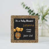 Golden Cheetah Print Baby shower Kaart (Staand voorkant)
