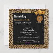 Golden Cheetah Print Baby shower Kaart (Achterkant)