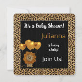 Golden Cheetah Print Baby shower Kaart (Voorkant)